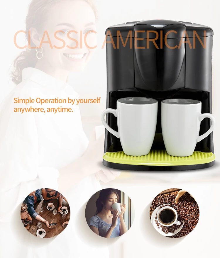 DESUNG Smart Mini Dual Cup Drip Coffee Maker